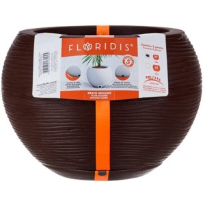 Vaso Florença Sisal Marrom Stone Effect - 32cm X 32cm -  Floridis