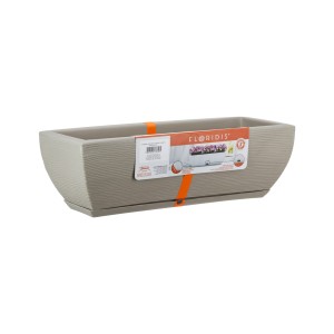 Floreira Amsterdã Grafiato Bege Stone Effect - 75cm X 25cm - Floridis