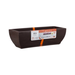 Floreira Amsterdã Grafiato Marrom Stone Effect - 75cm X 25cm - Floridis